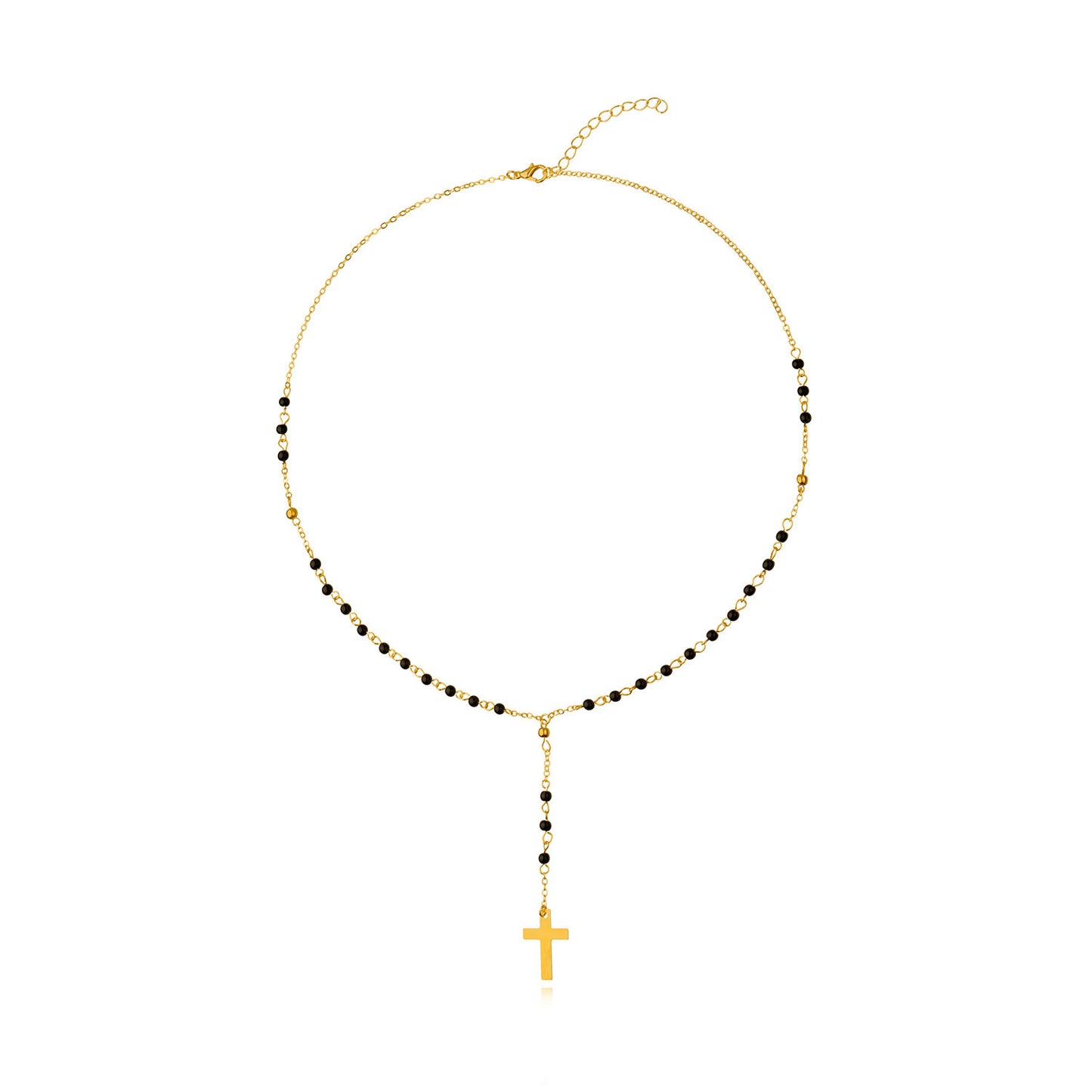 Long Tassel Turquoise Beaded Cross Necklace Geometric Pendant Jewelry for Women