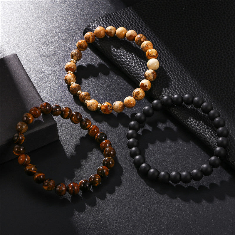 Bracciale Uomo/Donna Minimalista Geometrico Circolare in Pietra Fatto a Mano, Ideale come Souvenir di Viaggio o Regalo