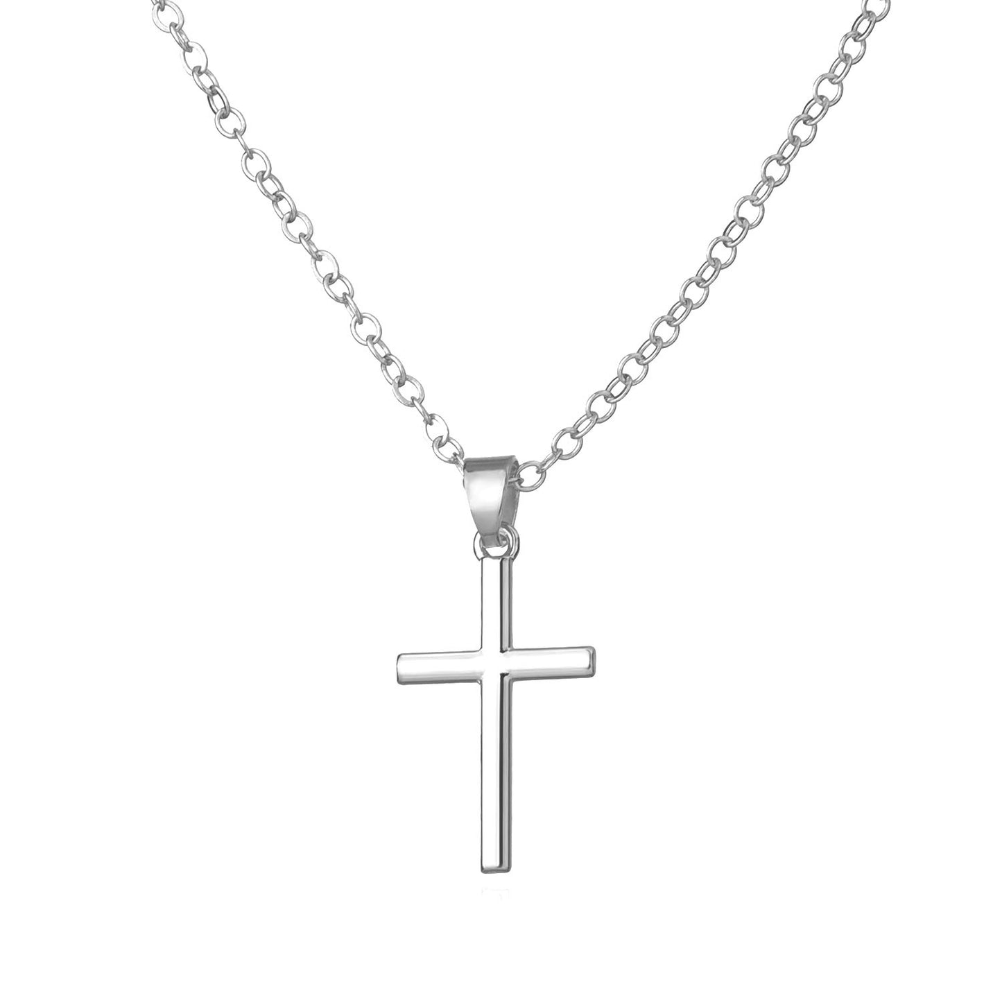 Women's Alloy Long Clavicle Necklace with Cross Pendant Plated Finish