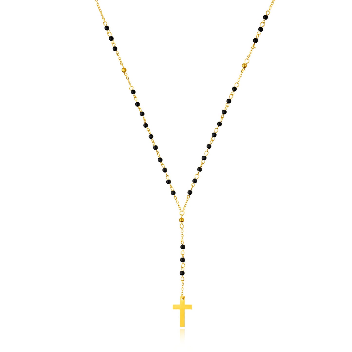 Long Tassel Turquoise Beaded Cross Necklace Geometric Pendant Jewelry for Women