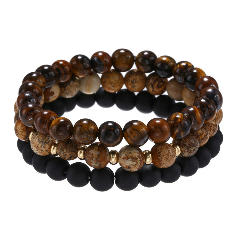 Bracciale Uomo/Donna Minimalista Geometrico Circolare in Pietra Fatto a Mano, Ideale come Souvenir di Viaggio o Regalo