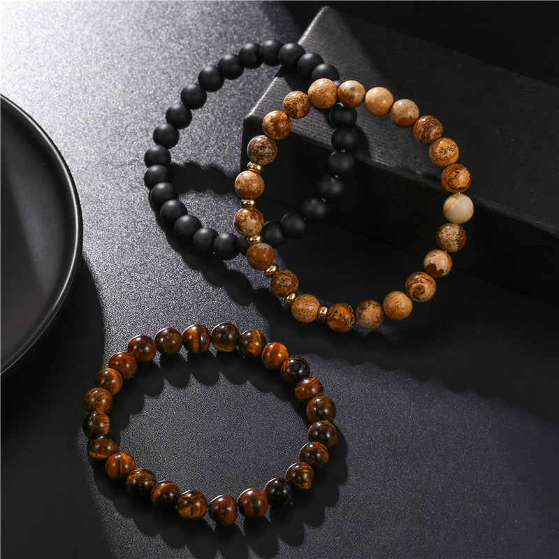 Bracciale Uomo/Donna Minimalista Geometrico Circolare in Pietra Fatto a Mano, Ideale come Souvenir di Viaggio o Regalo