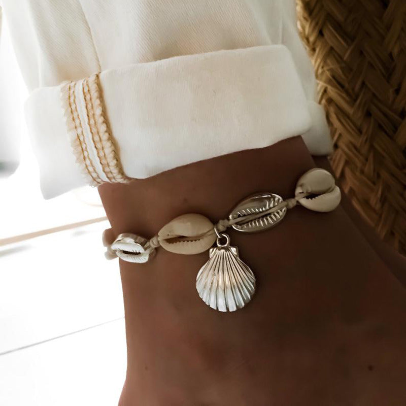 Vintage Shell Scallop Anklet for Women Alloy Beach Jewelry