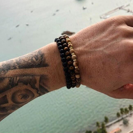 Bracciale Uomo/Donna Minimalista Geometrico Circolare in Pietra Fatto a Mano, Ideale come Souvenir di Viaggio o Regalo