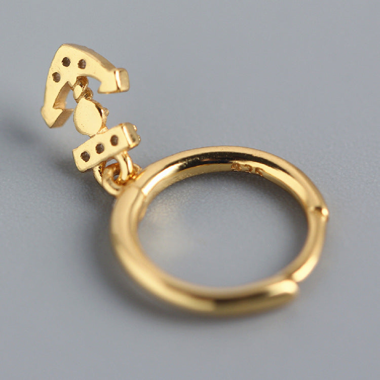 Minimalist Luxury 925 Sterling Silver Anchor Diamond Hoop Earrings