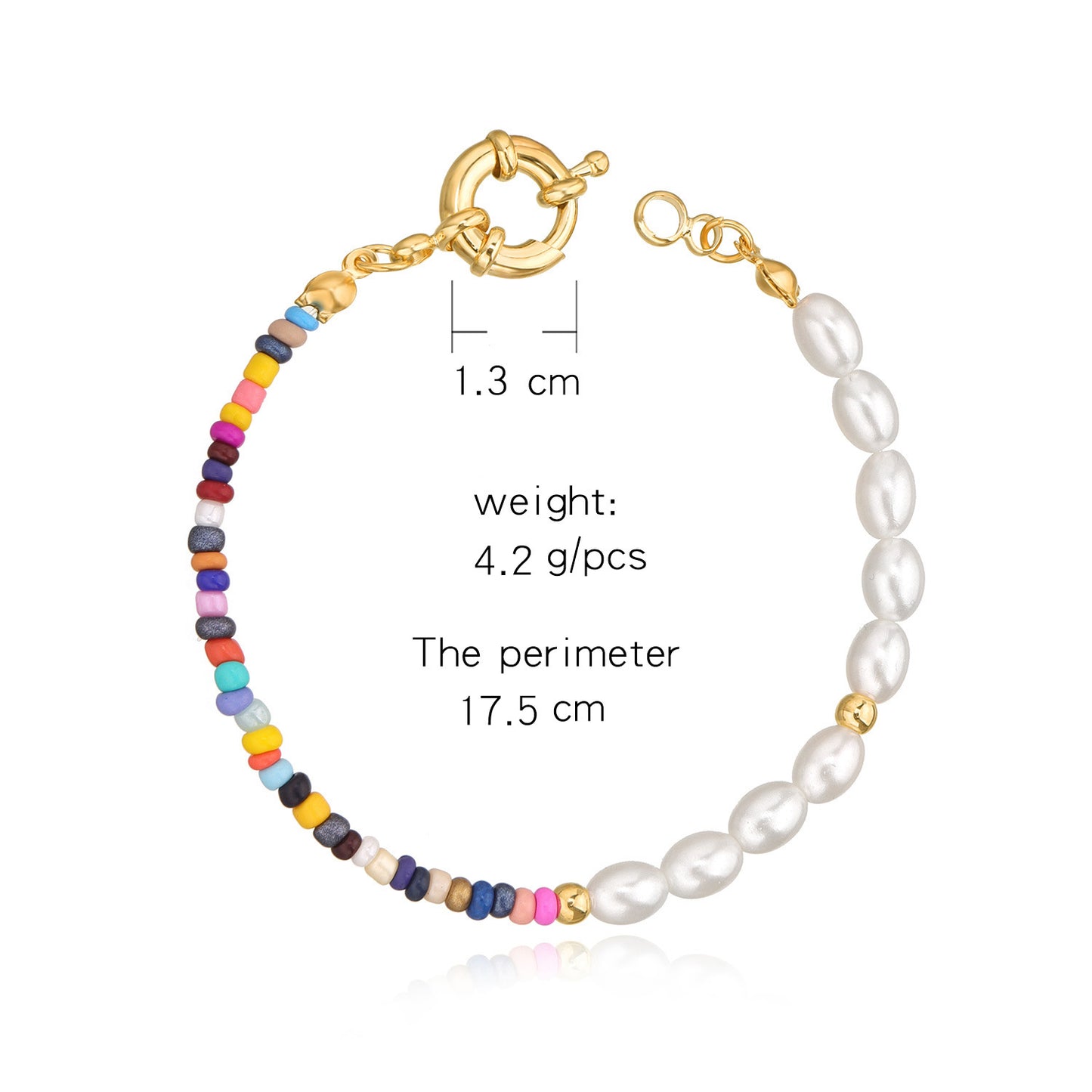 Minimalist Geometric Oval Acrylic Pearl Plated DIY Charm Bar Bracelet for Women