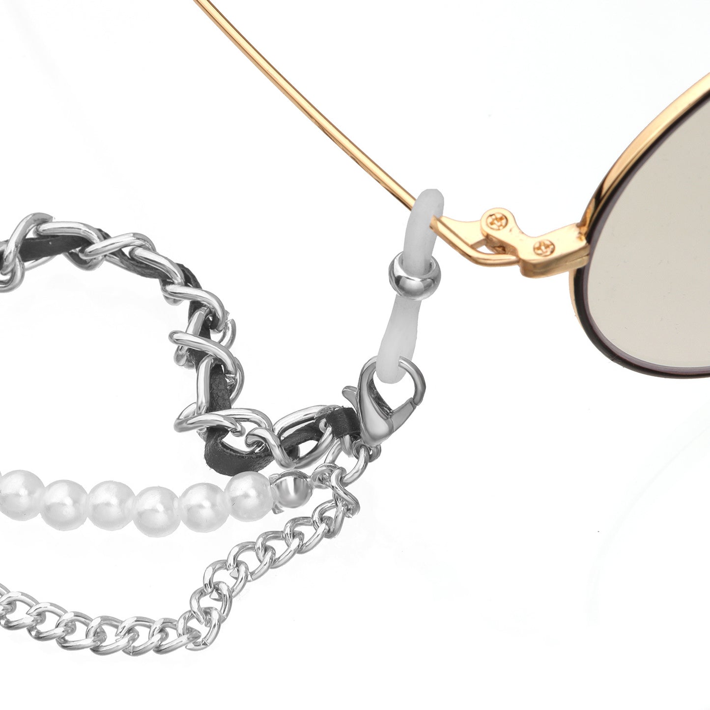 Fashion Multi-Layer Pearl Alloy Eyewear Chain for Women