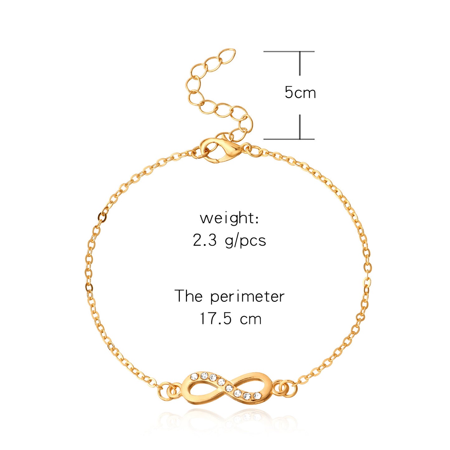 Minimalist Bohemian Alloy O-Chain with Rhinestone Inlay Letter Design for Women - Geometric Style Jewelry Gift for Travel Souvenir, Exhibition, Promotion, Employee Gift, Anniversary, Business Gift, Opening Ceremony