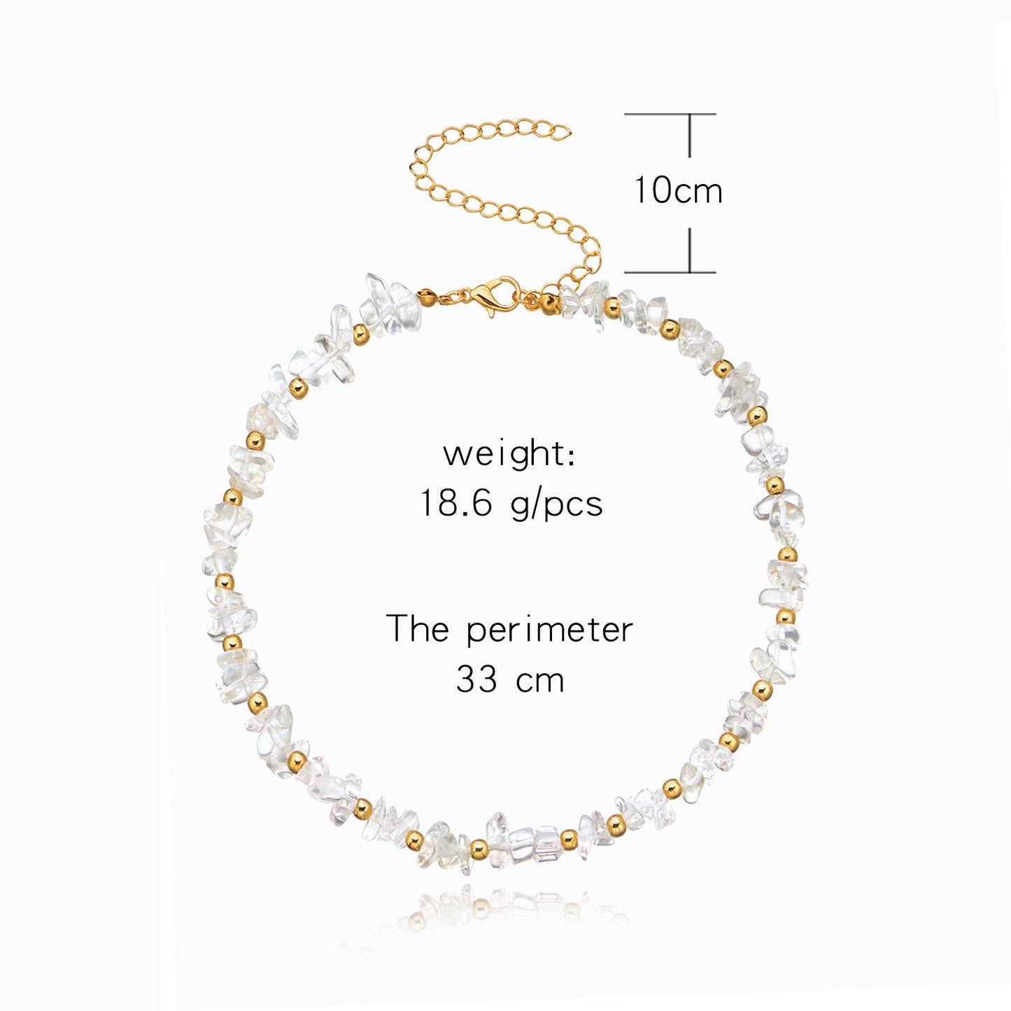 Transparent Rhinestone Geometric Alloy Necklace for Women - Sweet Fresh Style, Cross Chain Design
