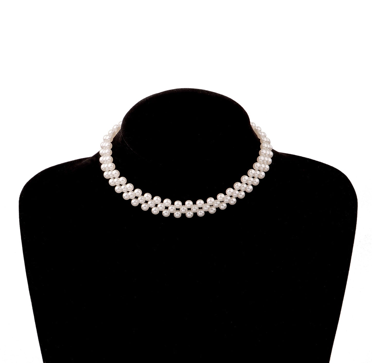 Geometric Pearl Necklace for Women, Handmade Fashion Jewelry, Elegant Choker, Trendy Statement Piece