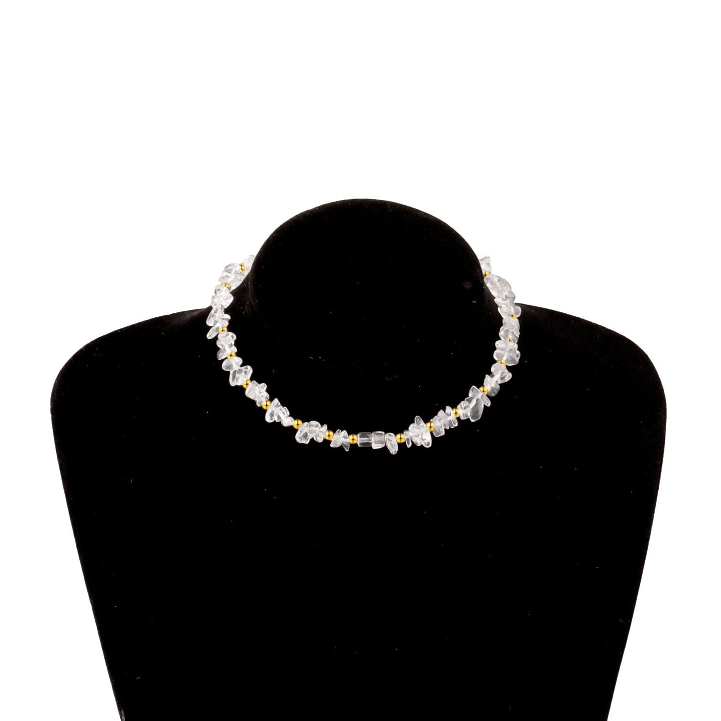 Transparent Rhinestone Geometric Alloy Necklace for Women - Sweet Fresh Style, Cross Chain Design