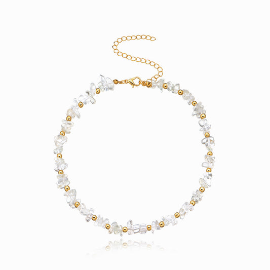 Collar geométrico de aleación con pedrería transparente para mujer - Estilo dulce y fresco, diseño de cadena cruzada