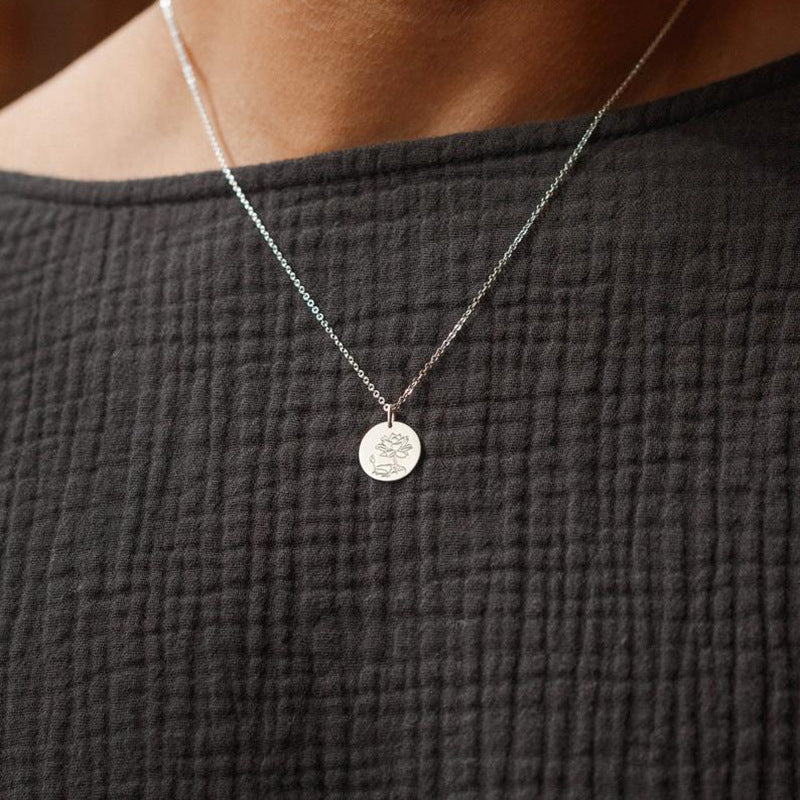 Floral Alloy Minimalist Cross Chain Necklace for Women - Fashion Jewelry Gift
