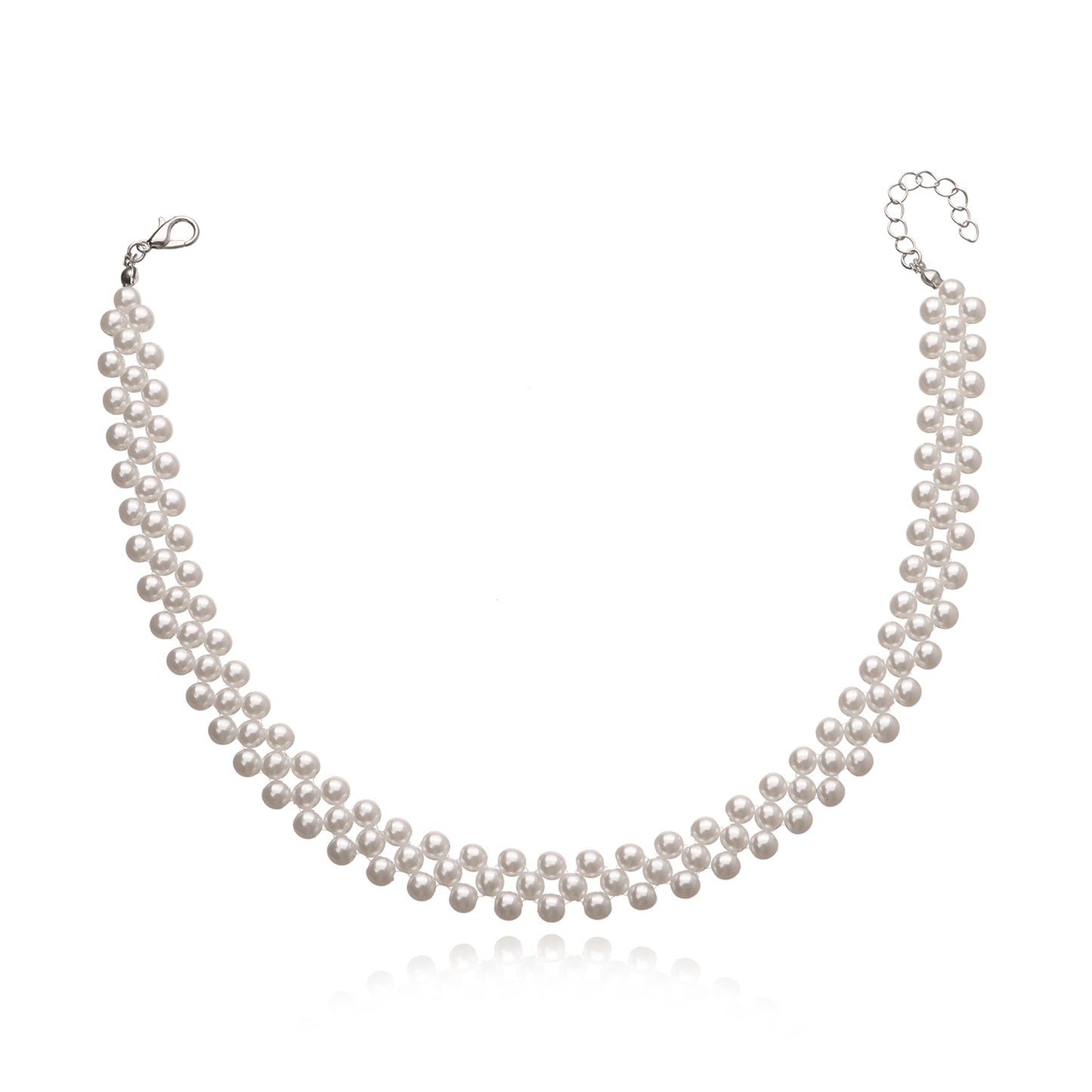 Geometric Pearl Necklace for Women, Handmade Fashion Jewelry, Elegant Choker, Trendy Statement Piece
