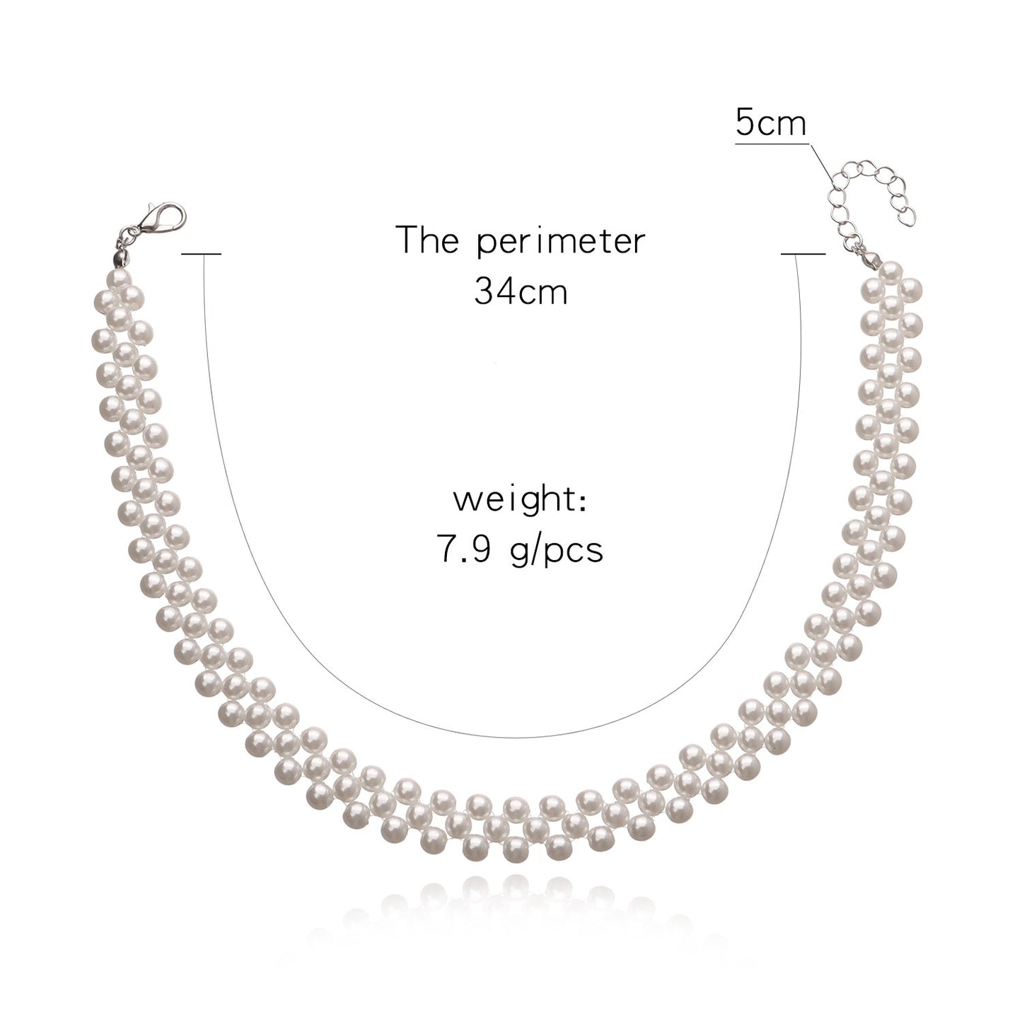 Geometric Pearl Necklace for Women, Handmade Fashion Jewelry, Elegant Choker, Trendy Statement Piece