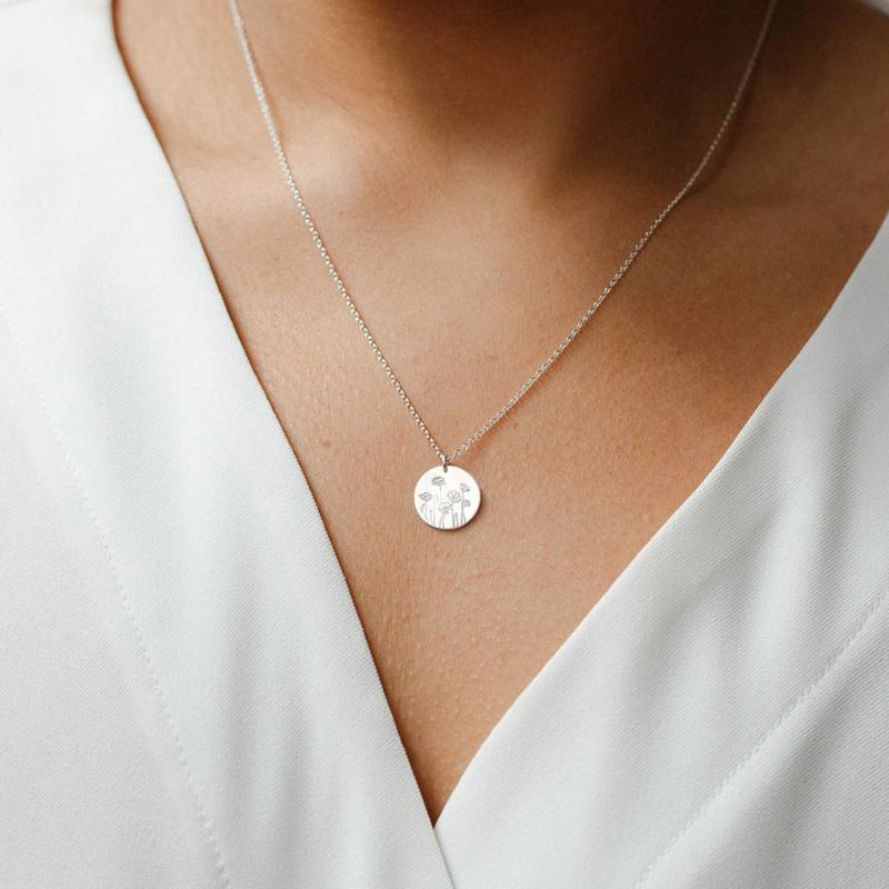 Floral Alloy Minimalist Cross Chain Necklace for Women - Fashion Jewelry Gift
