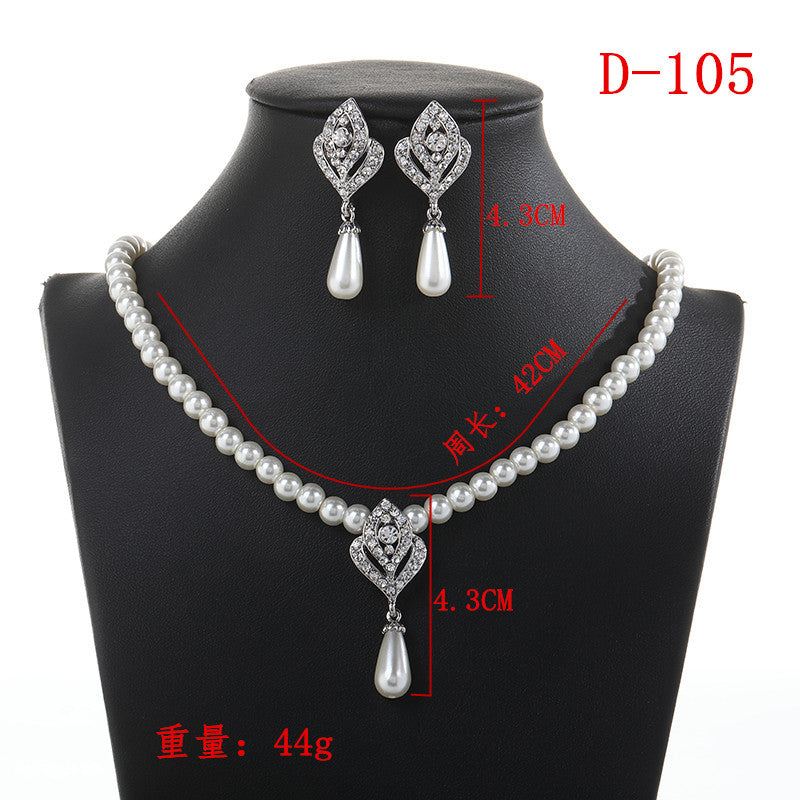 Conjunto de collar y pendientes minimalistas casuales con colgante de campana de corazón de perlas de imitación para mujer
