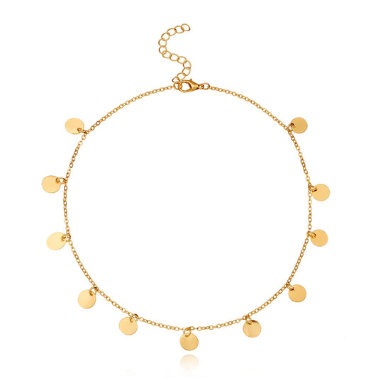 Collana con Pendente Geometrico Minimalista in Lega per Donna, Gioielli Placcati con Catena Incrociata, Accessorio Versatile Primavera Estate