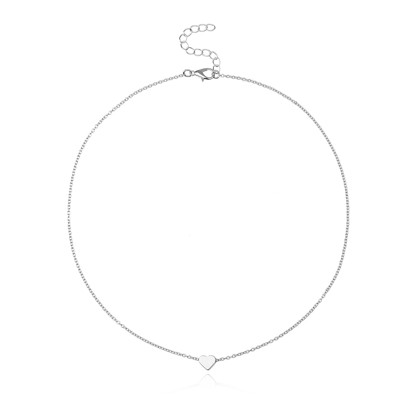 Minimalist Geometric Heart Alloy Plated Necklace