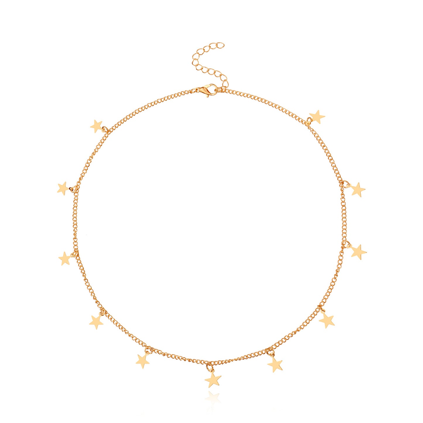 Minimalist Western Style Women's Alloy Plated Long Necklace with Star Pendant
