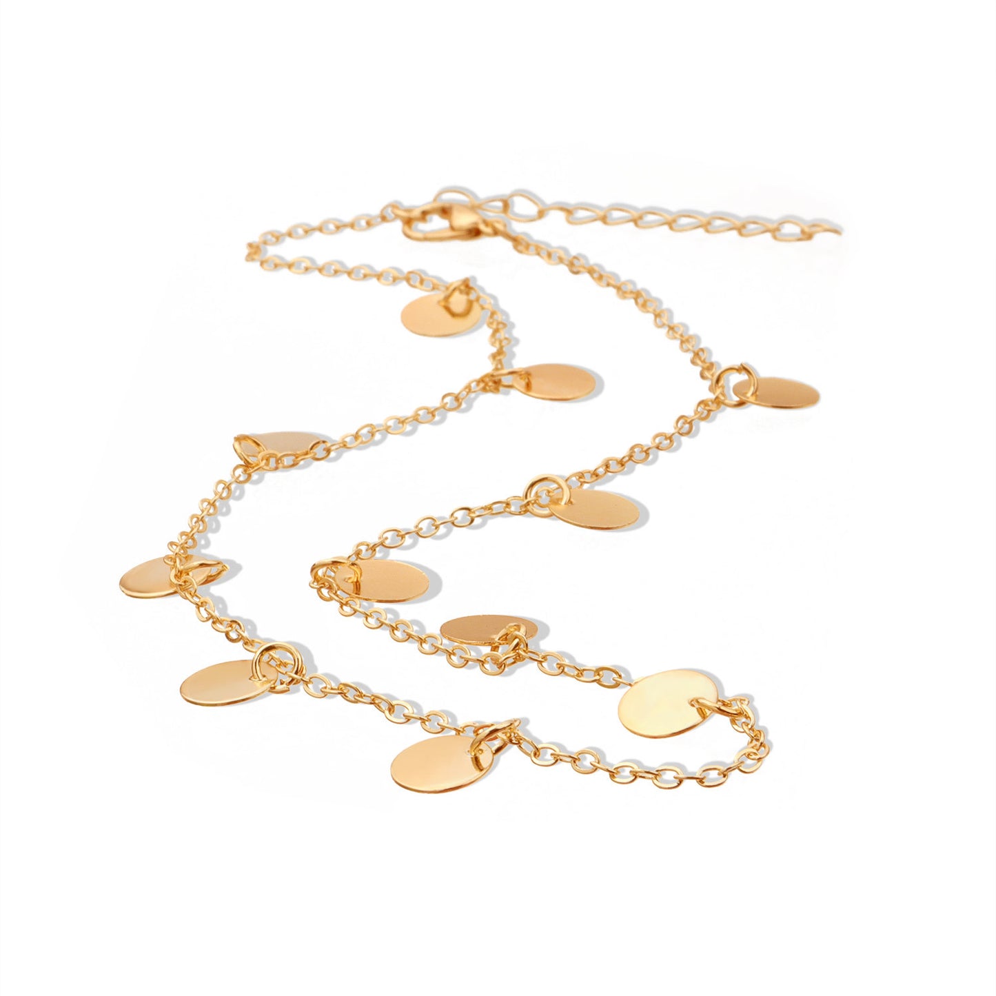 Minimalist Fashion Geometric Alloy Pendant Necklace for Women, Cross Chain Plated Jewelry, Spring Summer Versatile Accessory