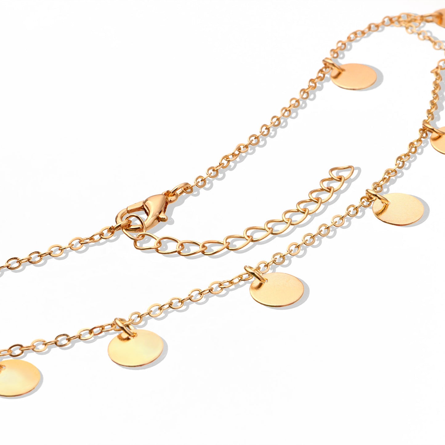 Minimalist Fashion Geometric Alloy Pendant Necklace for Women, Cross Chain Plated Jewelry, Spring Summer Versatile Accessory