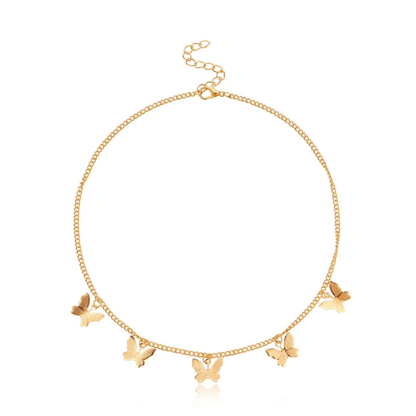 Women's Alloy Butterfly Pendant Necklace Fashion Casual Cross Chain Jewelry