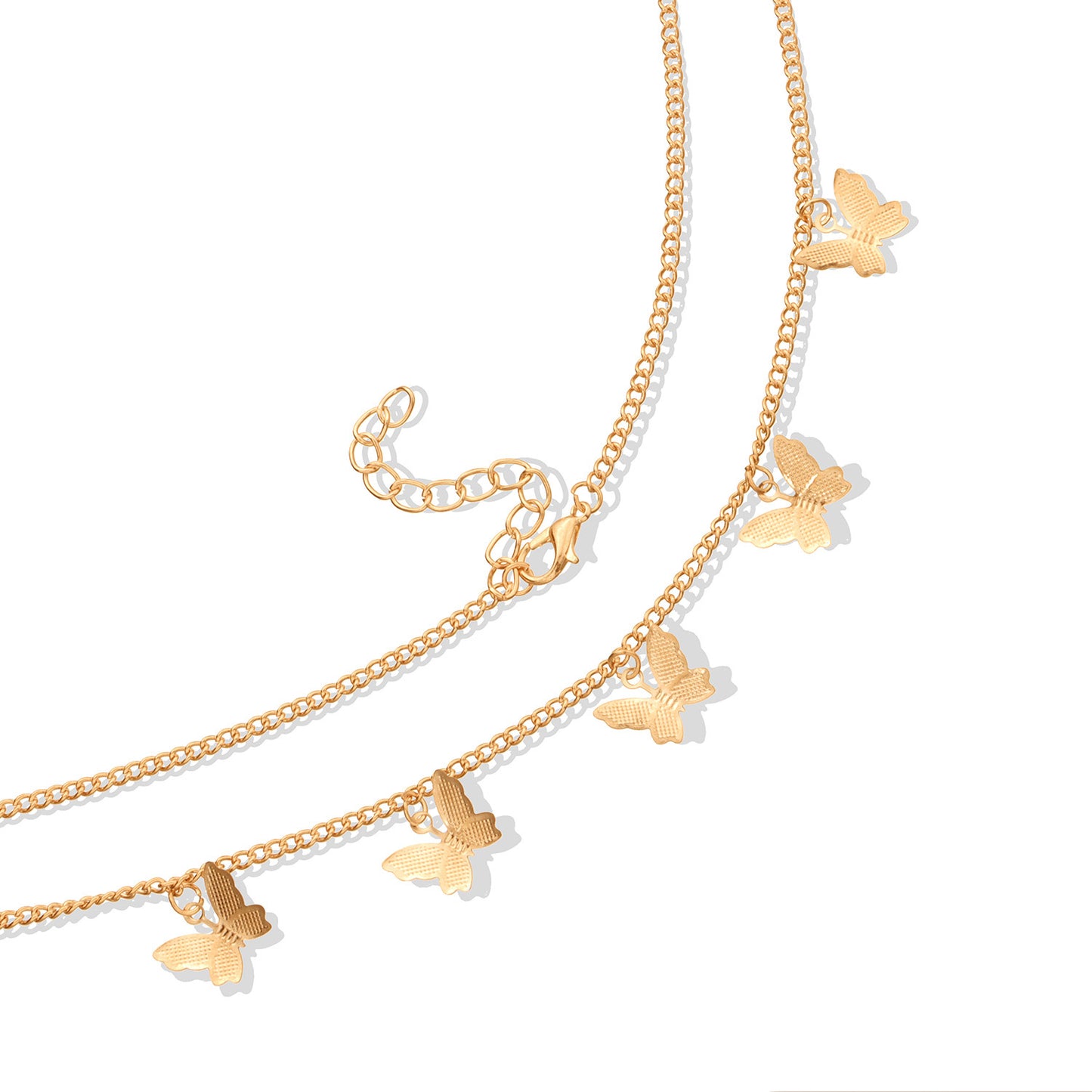 Women's Alloy Butterfly Pendant Necklace Fashion Casual Cross Chain Jewelry