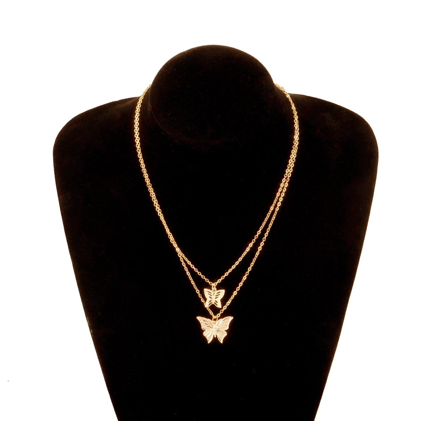 Women's Butterfly Pendant Necklace Alloy Vintage Fashionable Bohemian Style Cross Chain