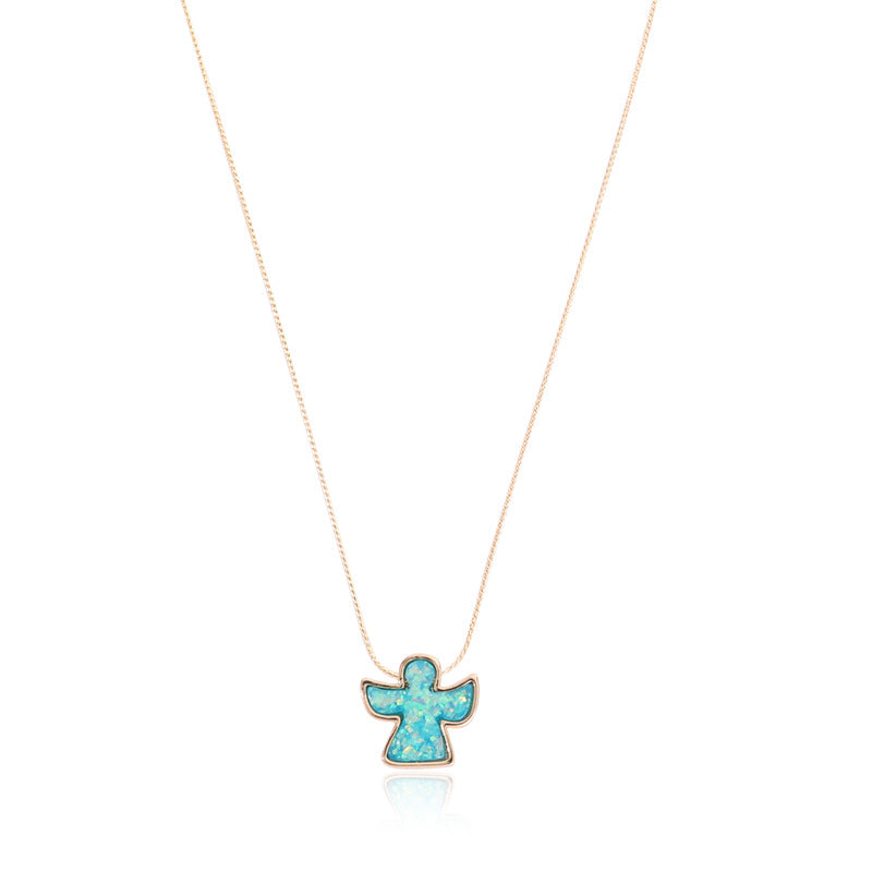 Collana da Donna con Ciondolo a Colomba in Lega Stile Europeo, Catena a Sfere Rotonde, Placcata, Gioielli alla Moda