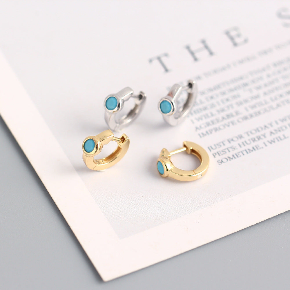Minimalist Luxury 925 Sterling Silver Geometric Round Cubic Zirconia Hoop Earrings