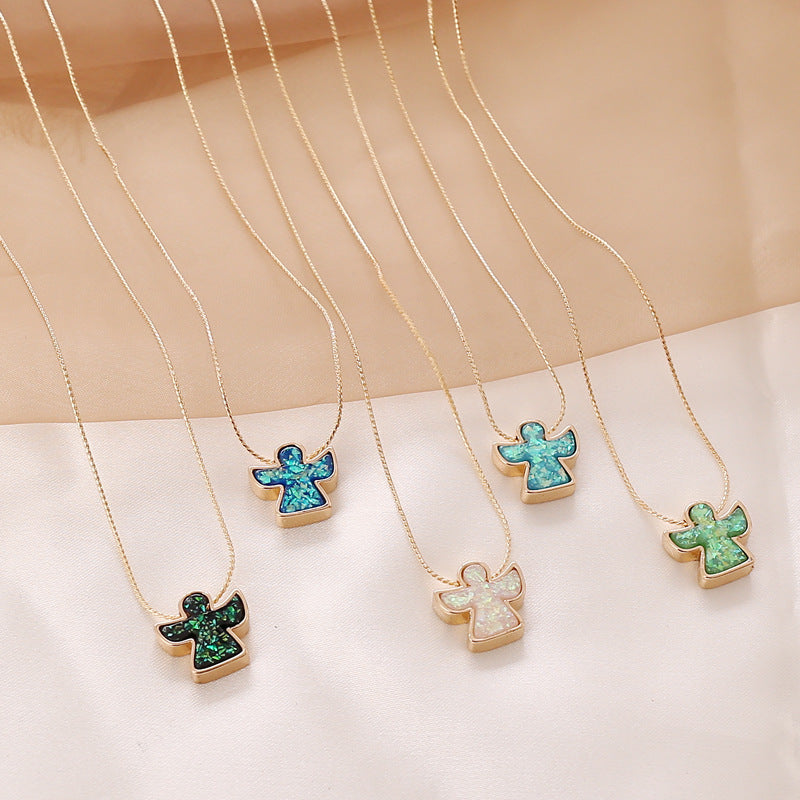 Collana da Donna con Ciondolo a Colomba in Lega Stile Europeo, Catena a Sfere Rotonde, Placcata, Gioielli alla Moda