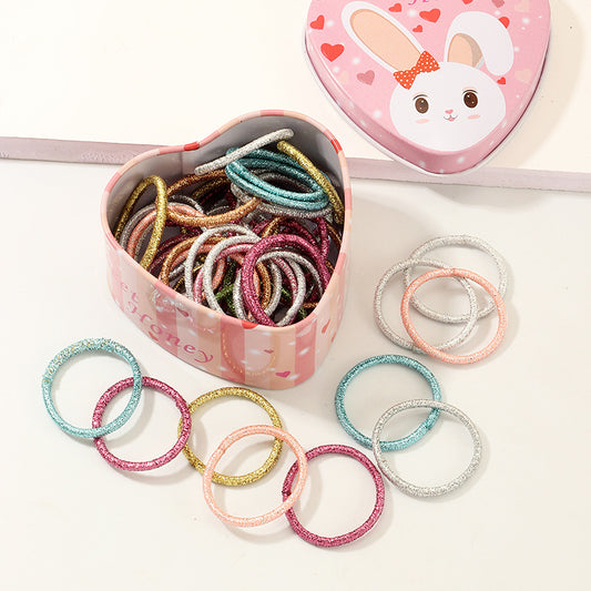 Elastici per capelli in stile dolce, naturali e freschi, da ragazza, con colori caramella e alta elasticità, accessori per capelli a forma rotonda in gomma