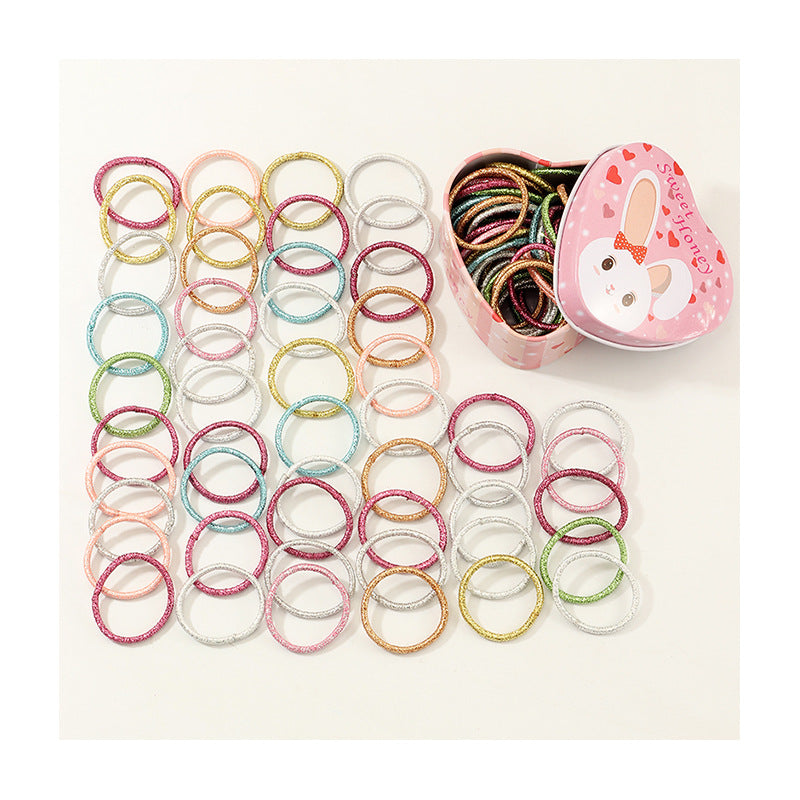 Cintas elásticas para el cabello estilo dulce, naturales y frescas para niñas con colores de caramelo y alta elasticidad, accesorios para el cabello de banda de goma con forma redonda