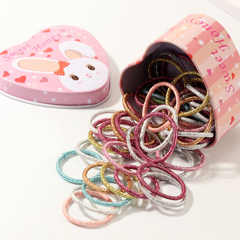 Cintas elásticas para el cabello estilo dulce, naturales y frescas para niñas con colores de caramelo y alta elasticidad, accesorios para el cabello de banda de goma con forma redonda