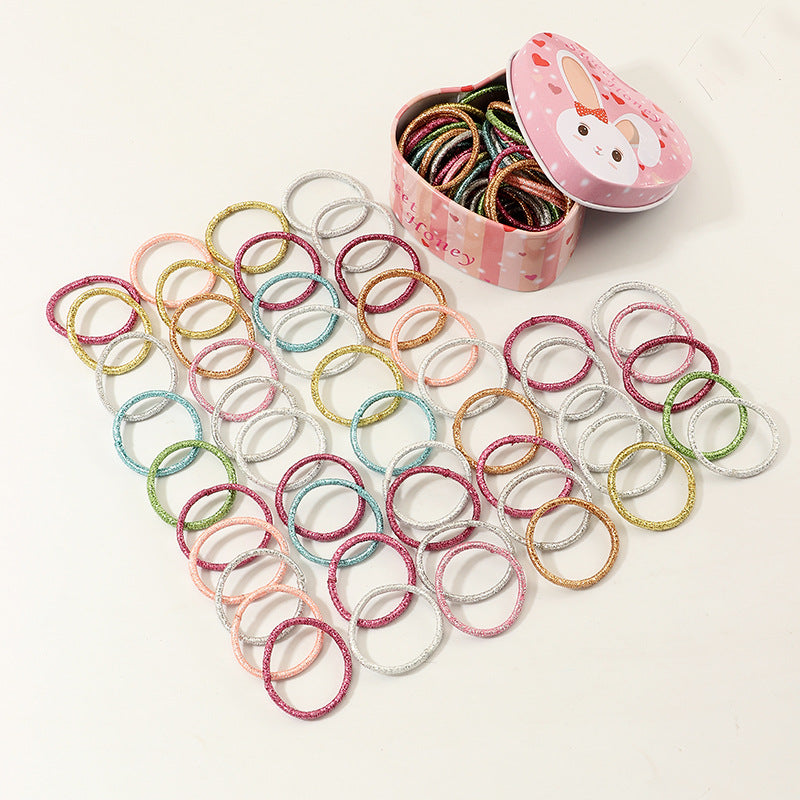 Cintas elásticas para el cabello estilo dulce, naturales y frescas para niñas con colores de caramelo y alta elasticidad, accesorios para el cabello de banda de goma con forma redonda