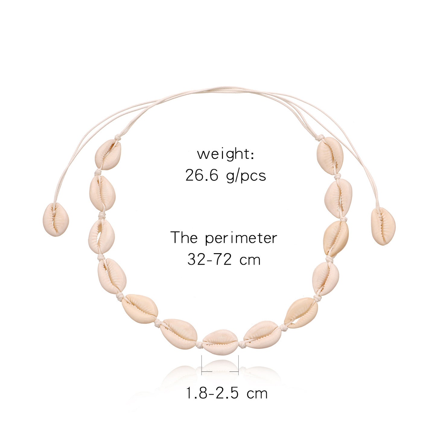 Fashion Hand-Knotted Clavicle Necklace for Women Shell Pendant on Cross Chain