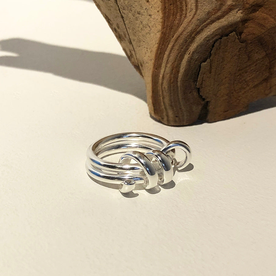 Minimalist 925 Sterling Silver Heart Inlay Ring for Women