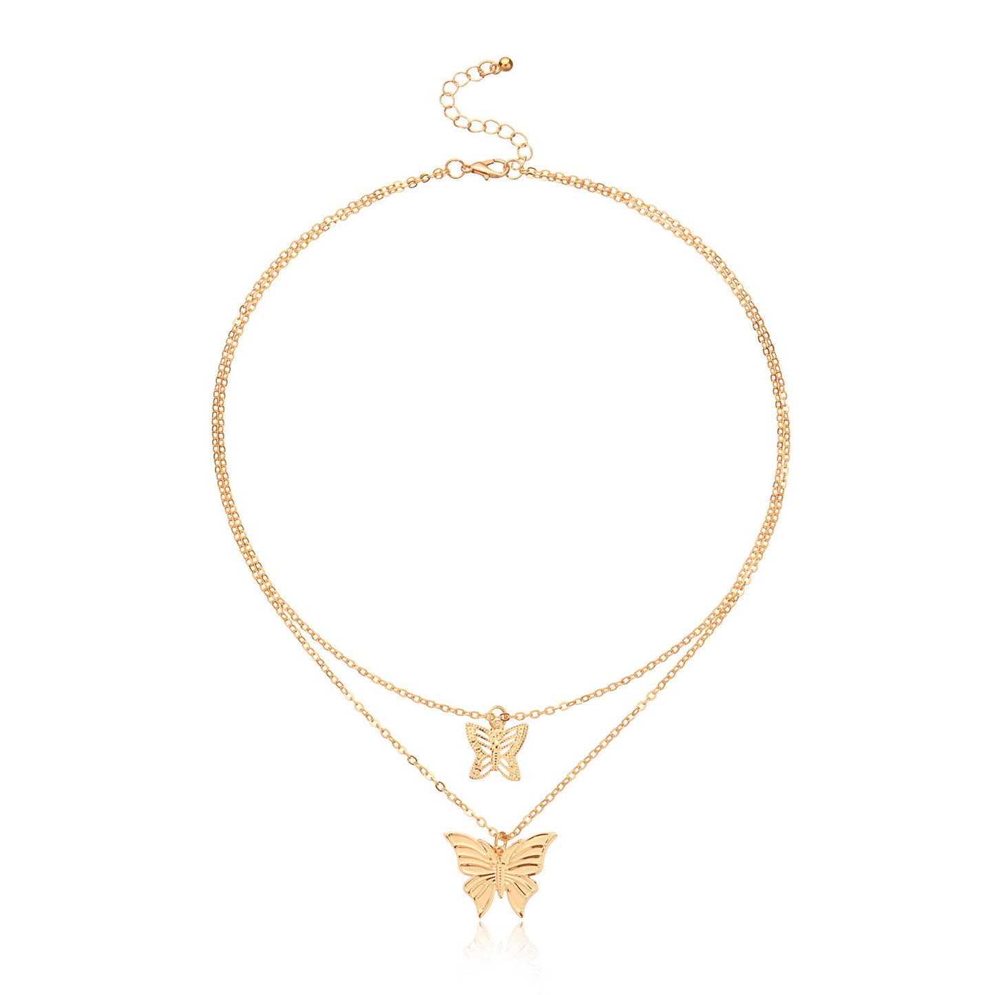 Women's Butterfly Pendant Necklace Alloy Vintage Fashionable Bohemian Style Cross Chain