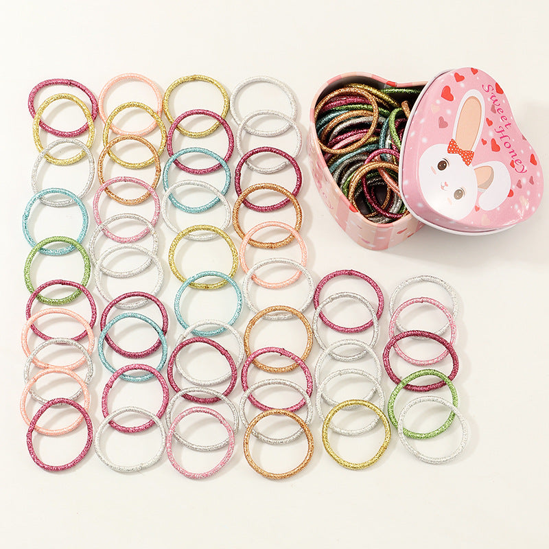 Cintas elásticas para el cabello estilo dulce, naturales y frescas para niñas con colores de caramelo y alta elasticidad, accesorios para el cabello de banda de goma con forma redonda