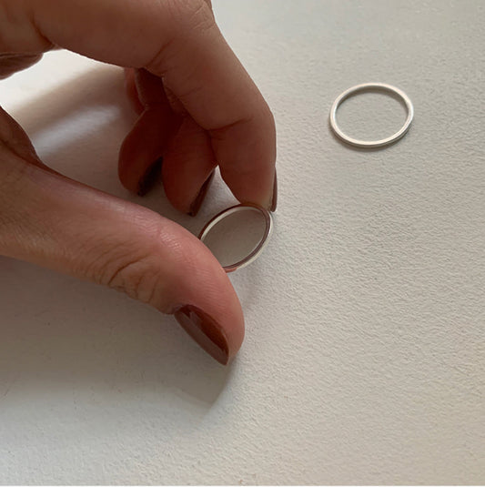 Anello da donna in argento sterling 925 geometrico a cuore minimalista
