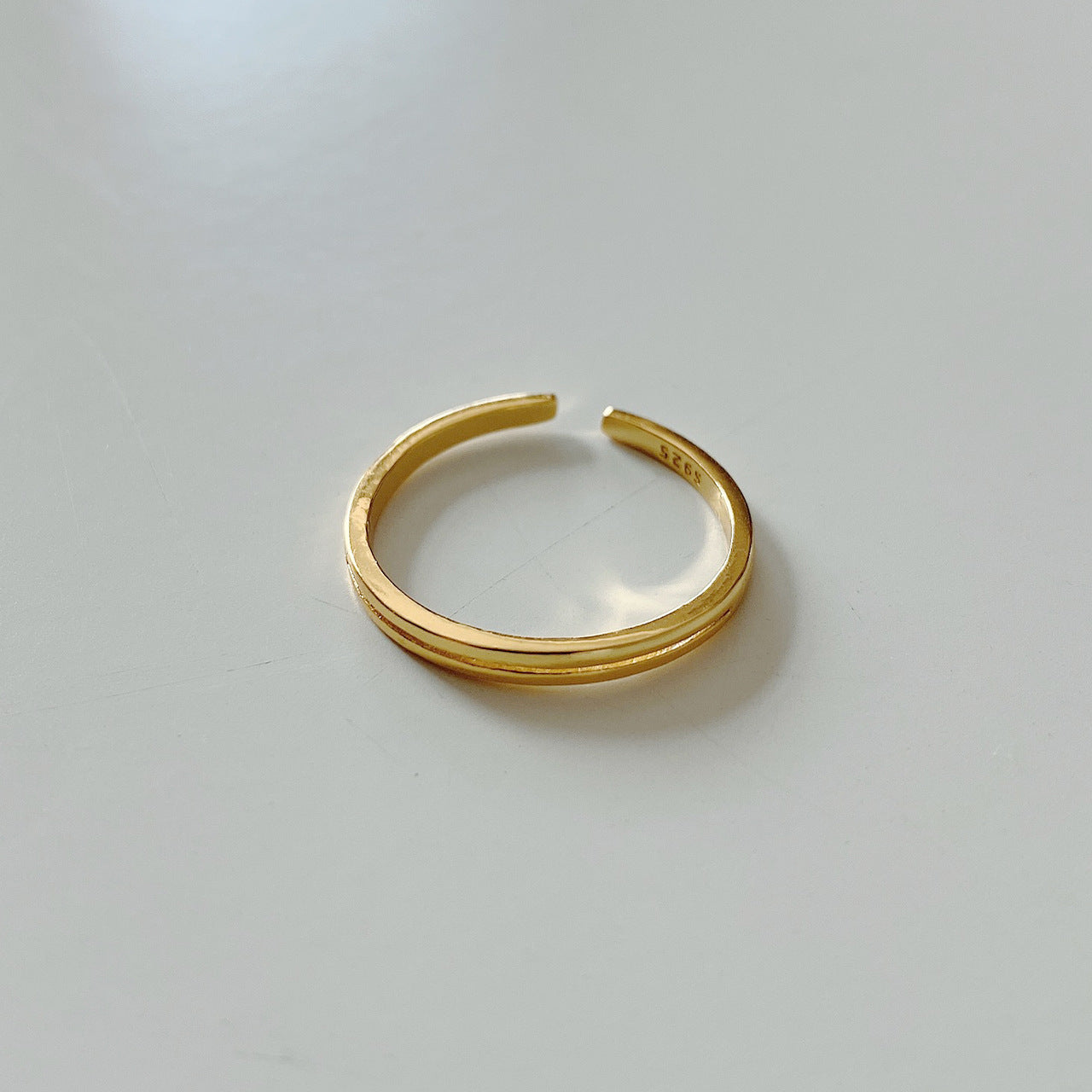 Minimalist 925 Sterling Silver Heart Geometric Ring for Women