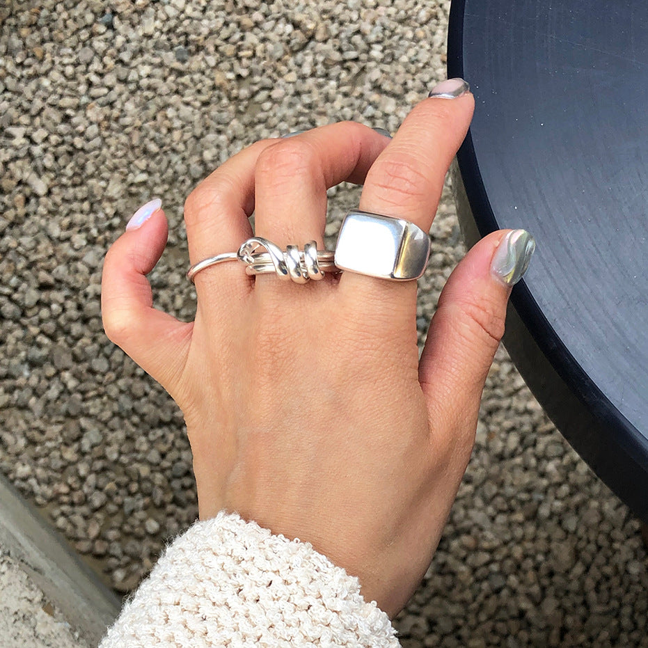 Minimalist 925 Sterling Silver Heart Inlay Ring for Women