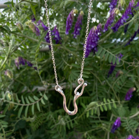 Collana girocollo con pendente di perla geometrico in argento sterling 925, stile vintage e minimalista