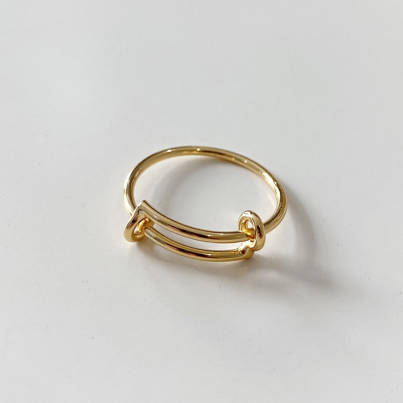 Minimalist Sweet Heart Shaped Geometric 925 Sterling Silver Adjustable Ring for Women