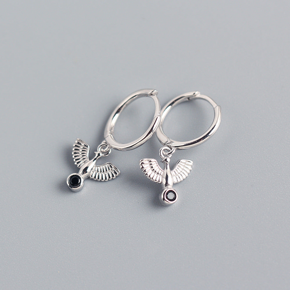 Orecchini a perno da donna in argento Sterling S925 a forma di colomba, design creativo, stile dolce e fresco, tendenza individuale, YHE0209