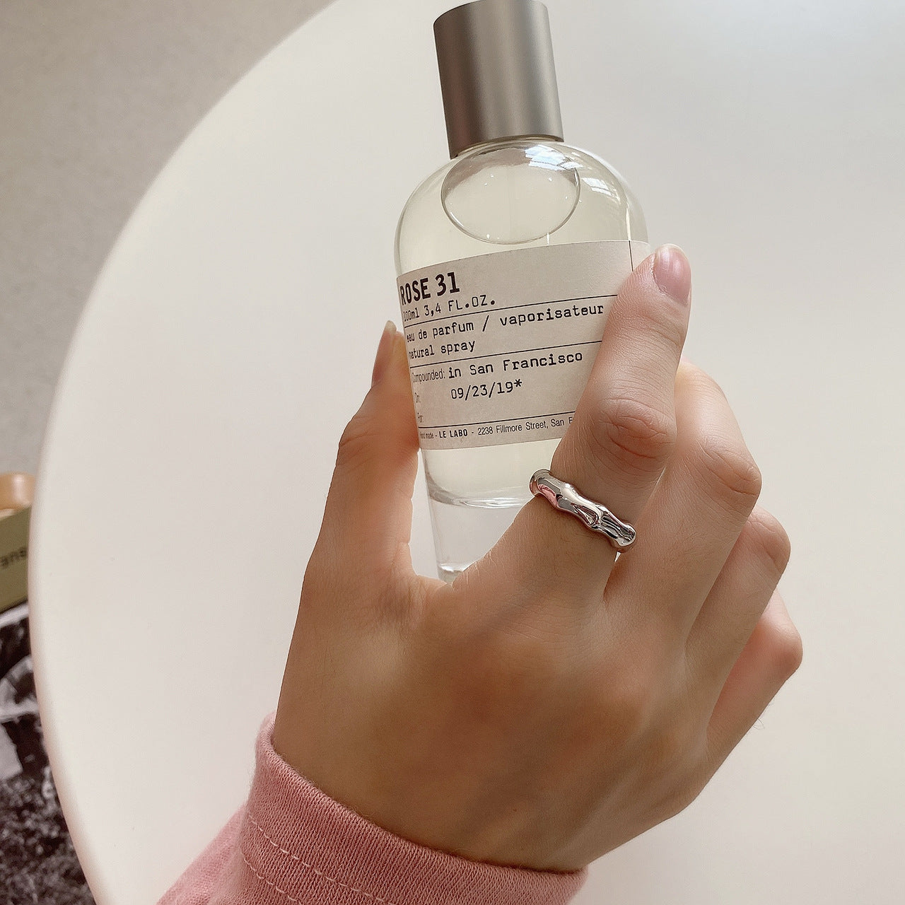 Anillo de plata de ley 925 de estilo francés con diseño de bambú, anillo minimalista con forma de corazón para mujer, joyería de moda Ins de tendencia