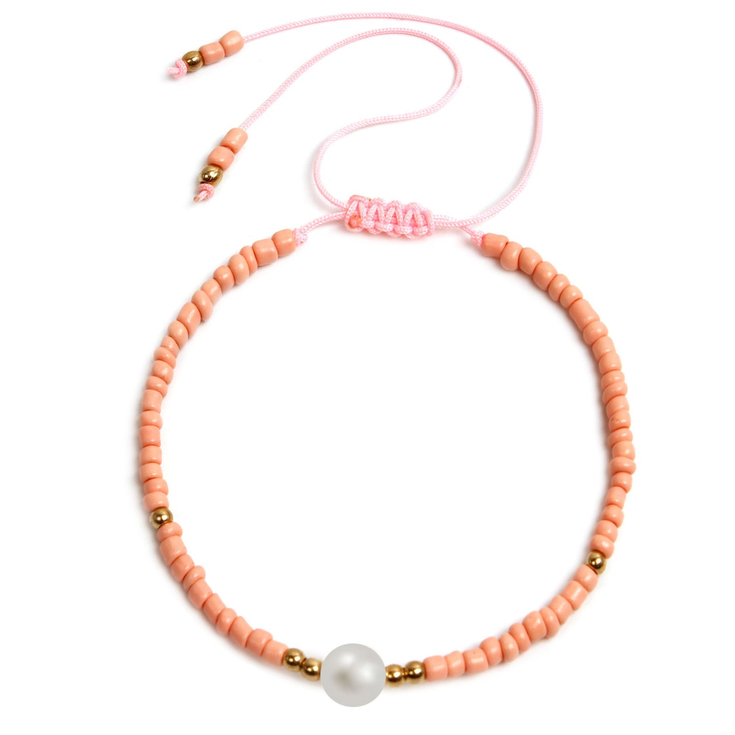 Hand-threaded Colorful Seed Bead and Pearl Bracelet for Women Geometric Minimalist Fashion Bracelet