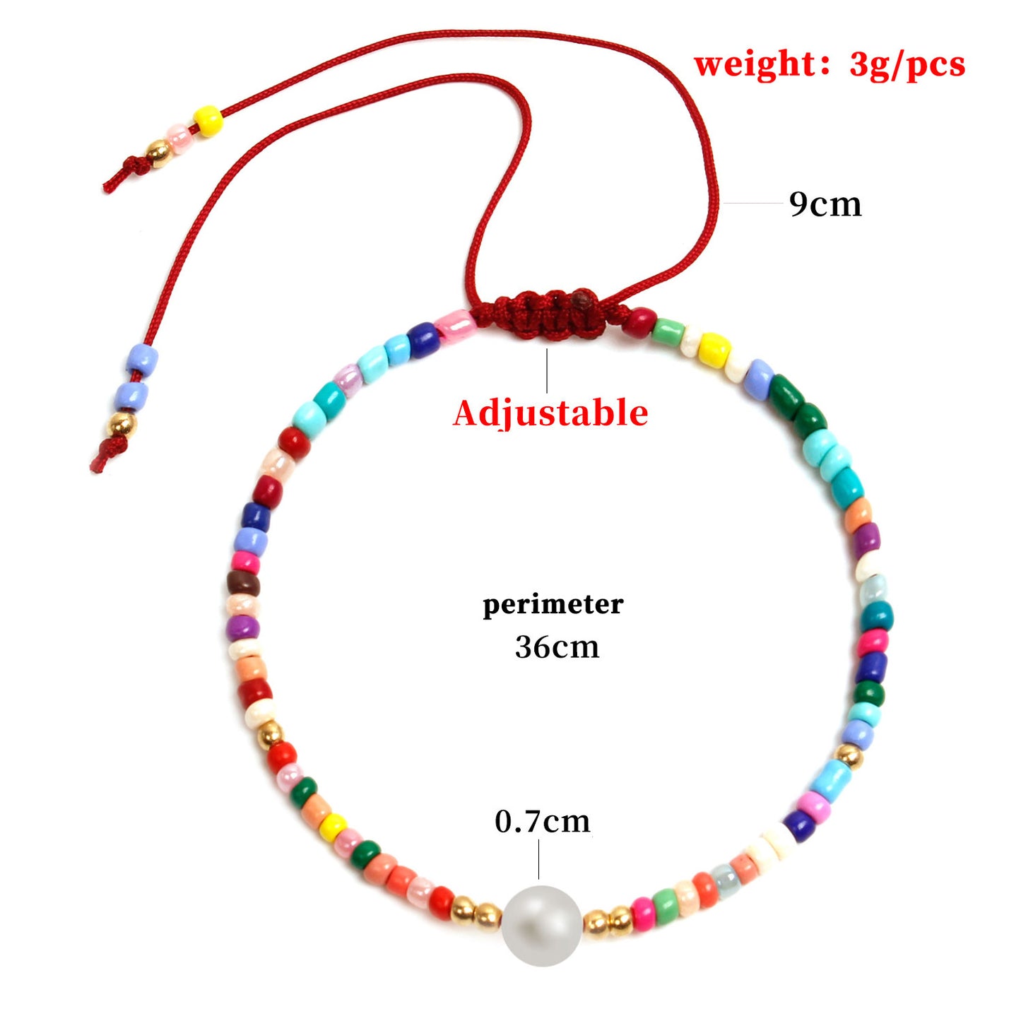 Hand-threaded Colorful Seed Bead and Pearl Bracelet for Women Geometric Minimalist Fashion Bracelet