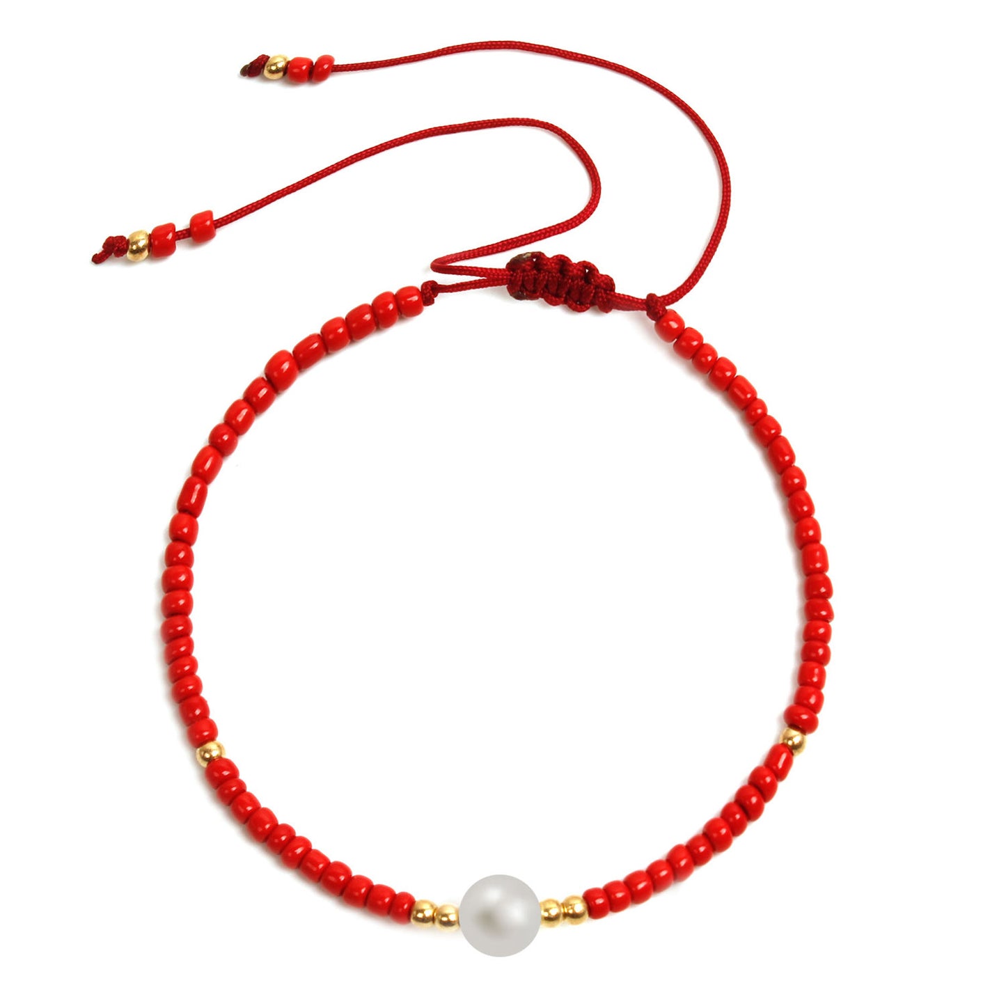 Hand-threaded Colorful Seed Bead and Pearl Bracelet for Women Geometric Minimalist Fashion Bracelet